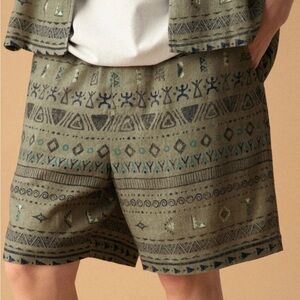 Clot Hawaiian Tribal Shorts in Beige
